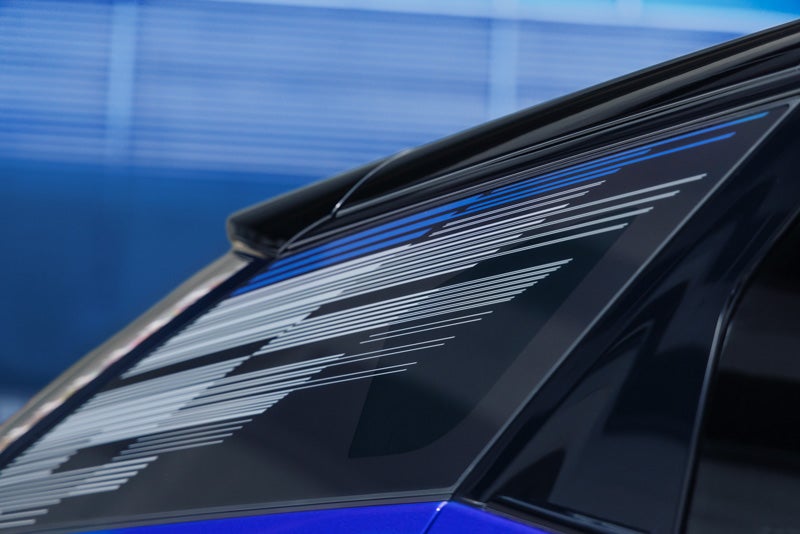 Close-up of the Modern Pattern on the 2026 OPTIQ-V Rear Quarter Glass | Eric von Schledorn Cadillac in Saukville WI